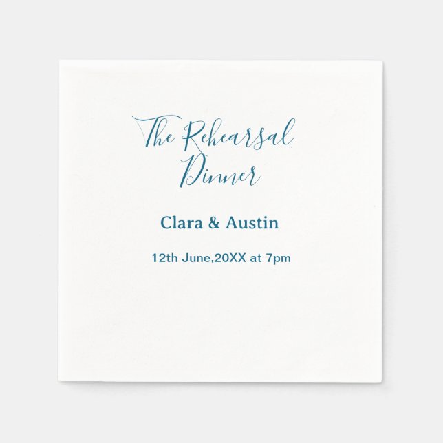 Rehearsal dinner the night before simple minimal m pappersservett (Framsidan)