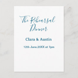 Rehearsal dinner the night before simple minimal m vykort