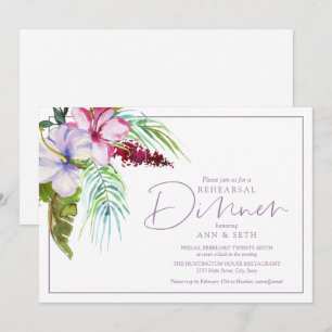 Rehearsal Dinner Tropical Blommigt Call Inbjudningar