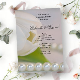 Rehearsal Dinner Vår bröllop i White Tulip Pearls Inbjudningar