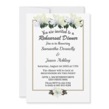 Rehearsal Dinner White Magnolia Greenery Bröllop