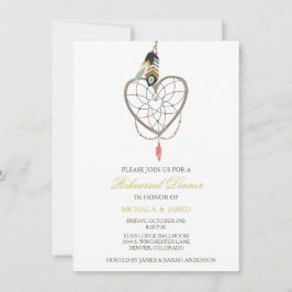 Rehearsal-inbjudan till Dreamcatcher Feather Bröll Inbjudningar