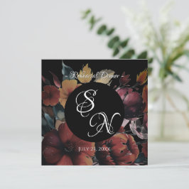 Rehearsal-inbjudan till ro Guld Bouquet Bröllop Inbjudningar