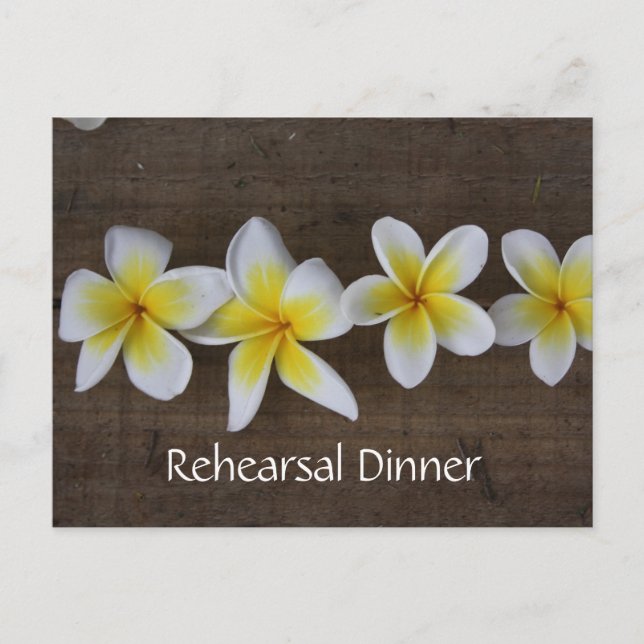 Rehearsal-inbjudningar från Frangipani Bröllop Inbjudan Vykort (Framsida)