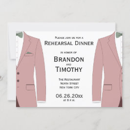Rehearsal-inbjudningar till rosa och Vita Gay Bröl Inbjudningar