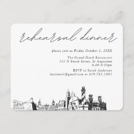 Rehearsal-middag för Augustine Bröllop Elegant Tilläggskort