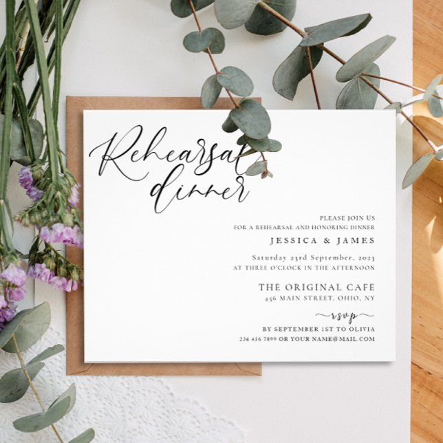 Rehearsal-middag för budgeterade svarta och vita B Flygblad (Skapare uppladdad)