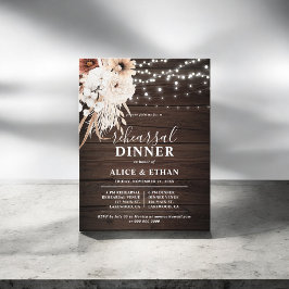 Rehearsal-middag för budgeterat Rustic Boho-blomma Inbjudan Vykort