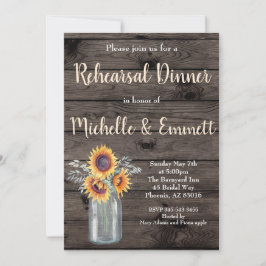 Rehearsal-middag för Land-Blommigt för solrosolja Inbjudningar