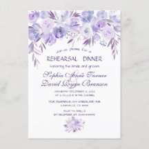 Rehearsal-middag för lätt Lila Dusty Blue Blommigt