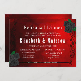 Rehearsal Middag i blodet Red and Black Ro Inbjudningar
