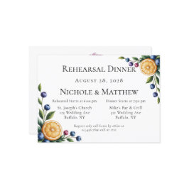 Rehearsal Middag i Citrus Bröllop Inbjudningar