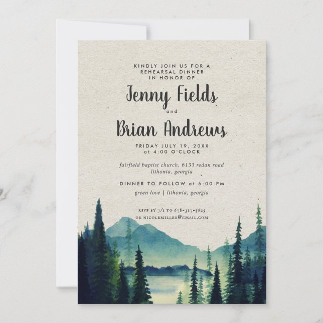 Rehearsal-middagen för berget Bröllop (Framsida)