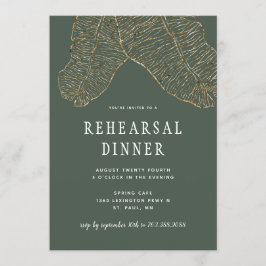 Rehearsal-middagen för tropisk botanik i Guld Bröl Inbjudningar