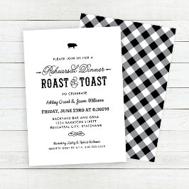 Rehearsal-middagen gris Roast och Toast Black Bröl Inbjudningar