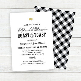 Rehearsal-middagen gris Roast och Toast Guld Bröll Inbjudningar