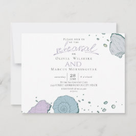 Rehearsal | Modern Seashells Dusty Blue Lilac Inbjudningar