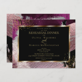 Rehearsal | Modern Shiney Bold Cassis Strokes Inbjudningar
