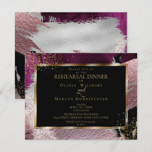 Rehearsal Modern Shiney Bold Cassis Strokes Inbjudningar