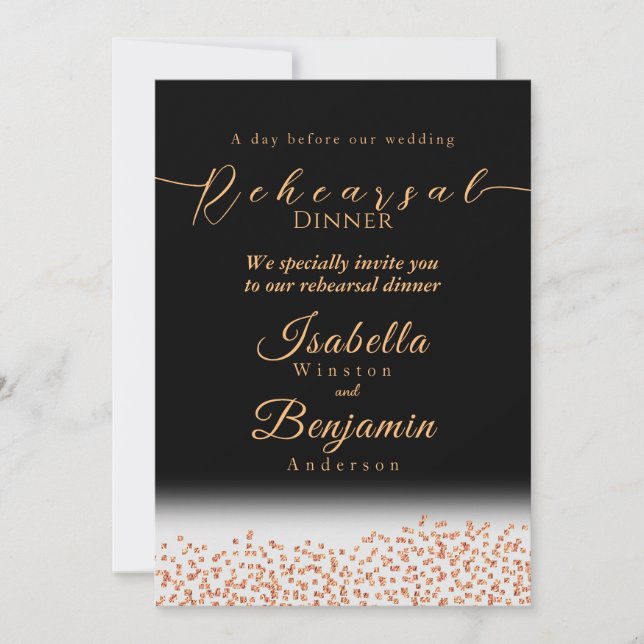 Rehearsal om elegant Guld Ro Black Bröllop (Framsida)
