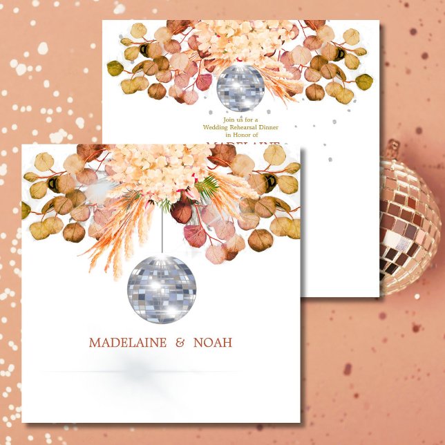 Rehearsal Square i Disco Boll Blommigt Elegant brö Inbjudningar (Skapare uppladdad)