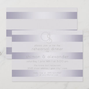 Rehearsal   Violet Silver Shimmer Rand Monogram2 Inbjudningar