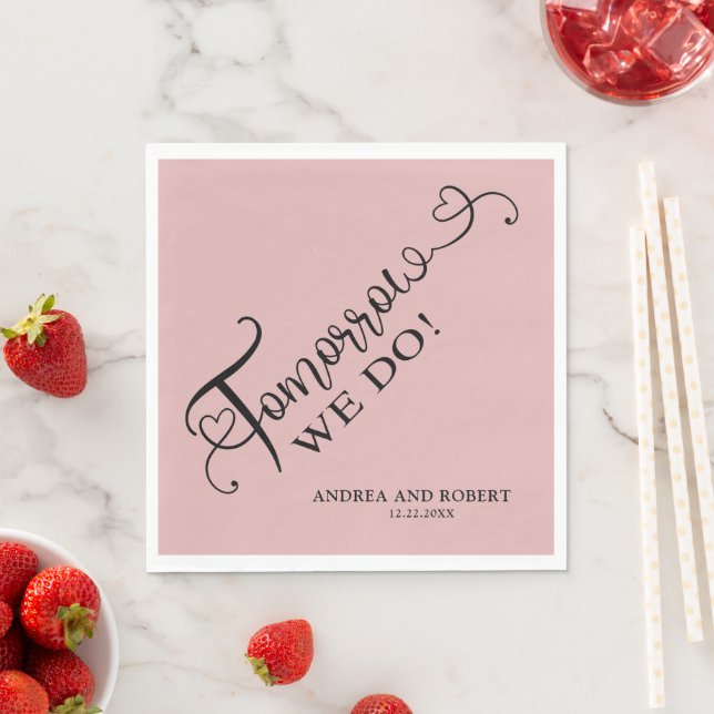 Rehearsdag i morgon, vi gör Bröllop Pappersservett (Insitu)