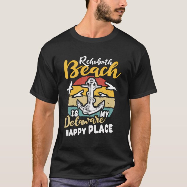 RehoBåde Beach De Vacation Anchor Delaware T Shirt (Framsida)