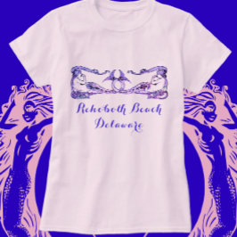 RehoBåde Beach Delaware Art Deco-Sjöjungfruar T Shirt