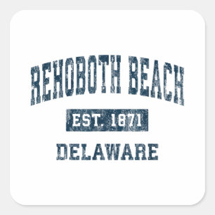 RehoBåde Beach Delaware DE Vintage Sports Design N Fyrkantigt Klistermärke