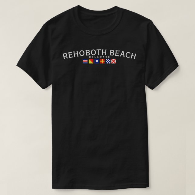 RehoBåde Beach Delaware Nautical Flagga T Shirt (Design framsida)