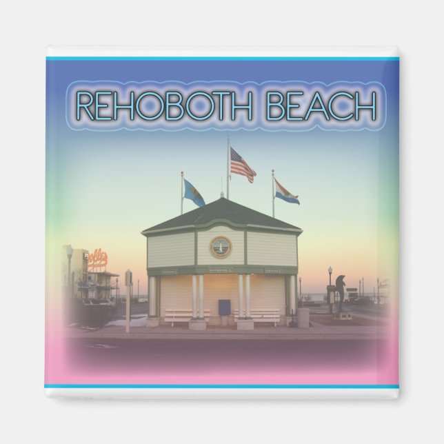 RehoBåde Beach Delaware - RehoBåde Ave Scene Magnet (Framsidan)