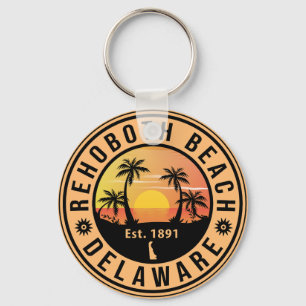 RehoBåde Beach Delaware Retro Sunset Souvenirs 60 Nyckelring