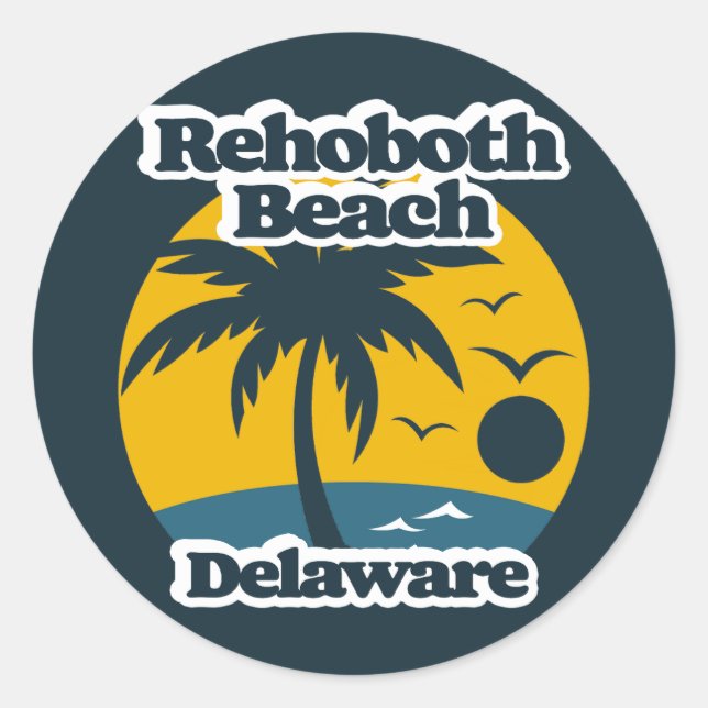 RehoBåde Beach Delaware Runt Klistermärke (Framsida)