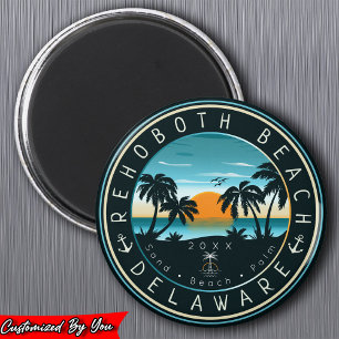 RehoBåde Beach Delaware Sunset Souvenir 80 s Magnet