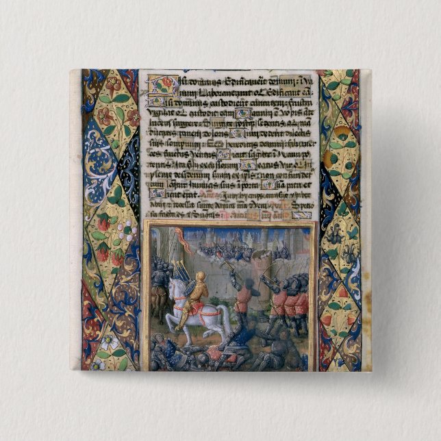 Rehoboam som utkämpar krig mot Jeroboam Knapp (Framsida)