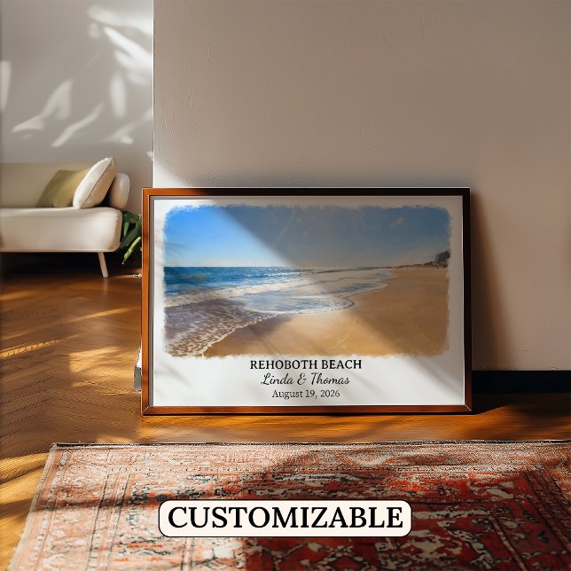 Rehoboth Beach Delaware Affisch, Akvarell, Anpassa Poster (Skapare uppladdad)