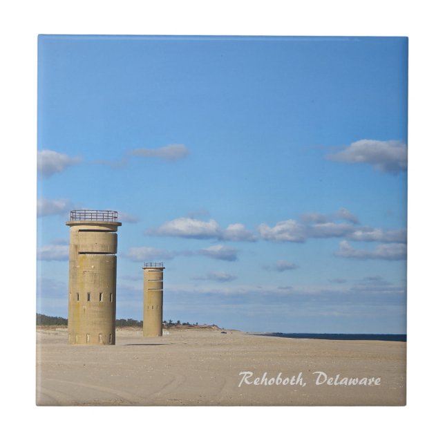 Rehoboth Beach Delaware-kakel – WWII-observationsp Kakelplatta (Framsidan)
