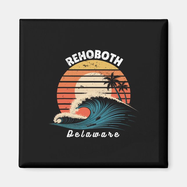 Rehoboth Beach Delaware Kvinnor Män Surfbräda  Magnet (Framsidan)