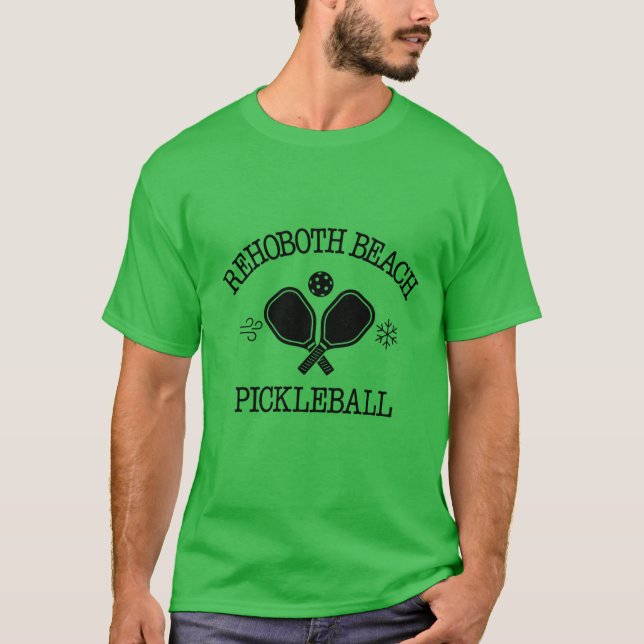 Rehoboth Beach Pickleball Wind Snow BLK T Shirt (Framsida)