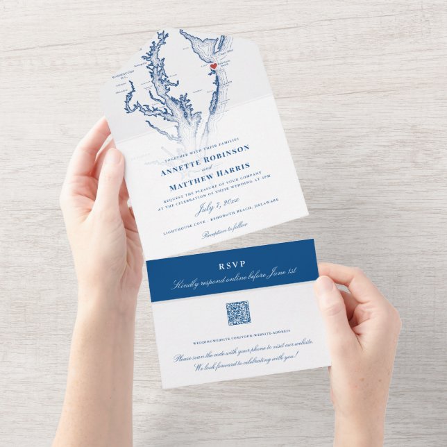 Rehotwo Beach Wedding QR Code Seal and Send (Tearaway)