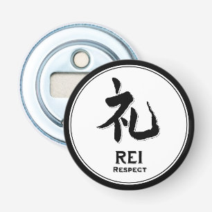 REI respekterar bushido dygden samurai kanji tatue Flasköppnare