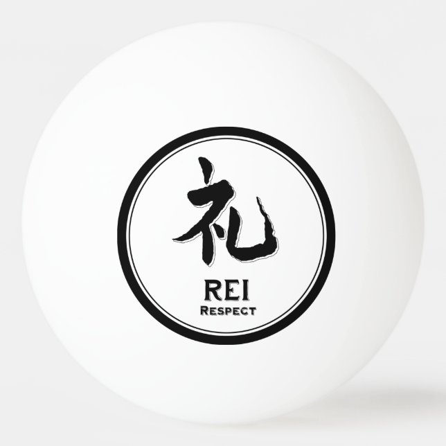 REI respekterar bushido dygden samurai kanji tatue Pingisboll (Framsidan)