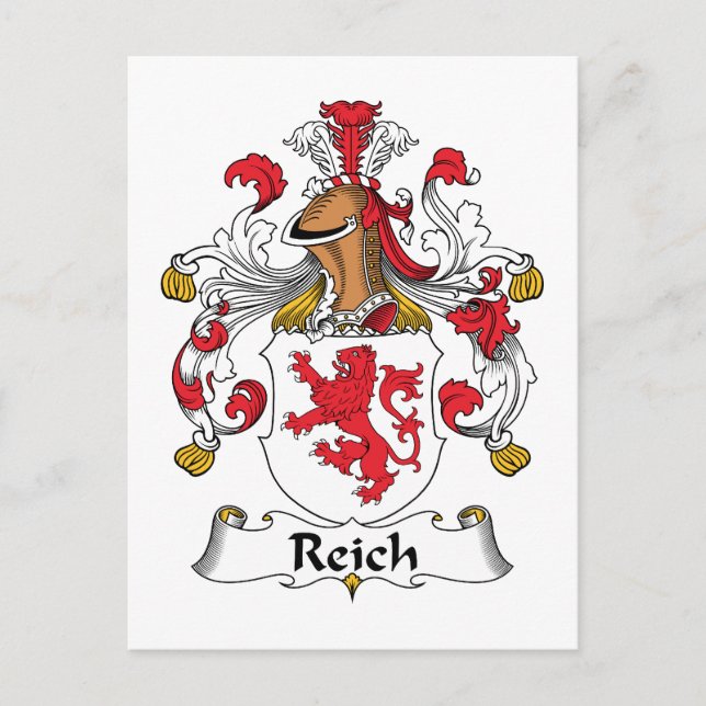 Reich Family Crest Vykort (Framsida)