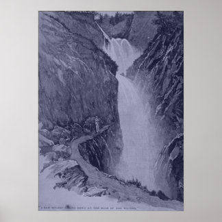 Reichenbach Falls - Sidney Paget - Blue Tint Poster