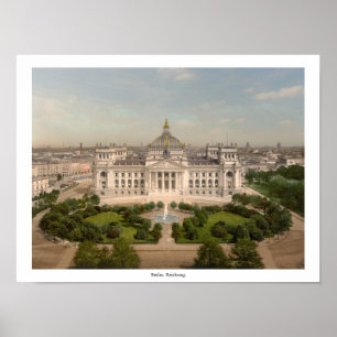 Reichstag Byggande, Berlin Tyskland Poster