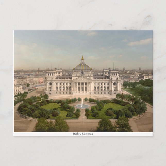 Reichstag Byggande, Berlin Tyskland Vykort (Framsida)