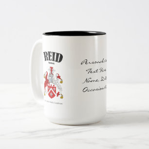 Reid Family Crest, översättning och mening Två-Tonad Mugg