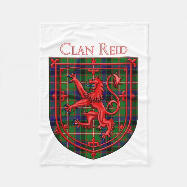 Reid Tartan Scottish Plaid Lion Rampant Fleecefilt (Framsidan)