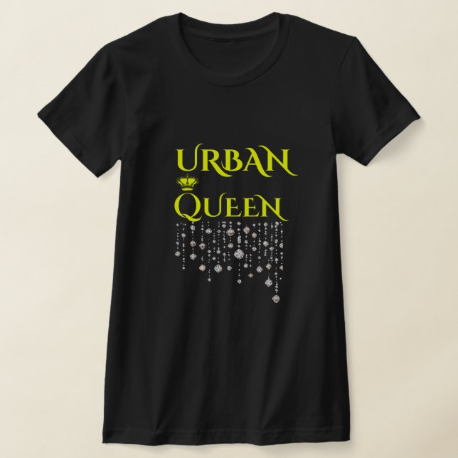 REIGN,SVART CITRON SÄLLSYNTA DIAMANT STADSKVINNLIG T SHIRT (Laydown)